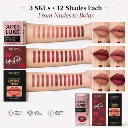12-Color Lip Liner Set, Lip Pencil, Long-Lasting Smooth Texture, Precise Contouring, Ideal for Daily Use, Office, Parties, Makeup Essentials,Sohochic