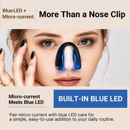 MIRATOKI Petalsculpt Blue Light Nose Shaper Clip - Abs Plastic Rechargeable Facial Beauty Device with Microcurrent, Adjust Settings, 10 Mins At-Home Lifting, Compact Form, Sculpted Look, Clearer Skin/Pores, Portable Japan Plastic Skin Care Appliance